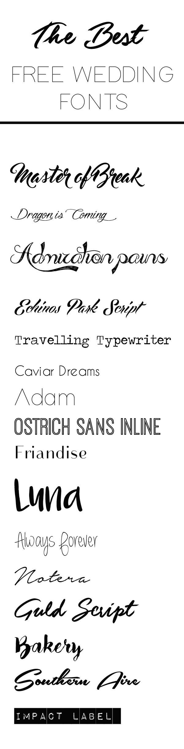The Best Free Fonts For Wedding Invitations &  Place Cards