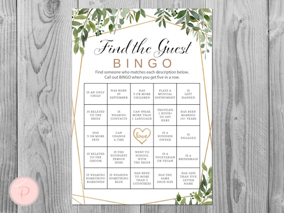 printable wedding gift bingo cards