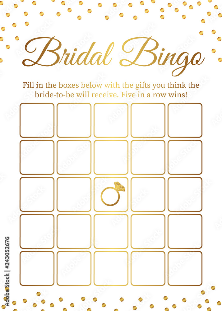 printable wedding gift bingo cards