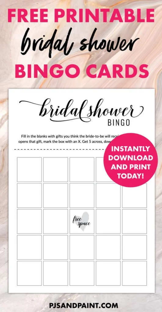 Free Printable Bridal Shower Games | Bridal Shower Bingo Cards