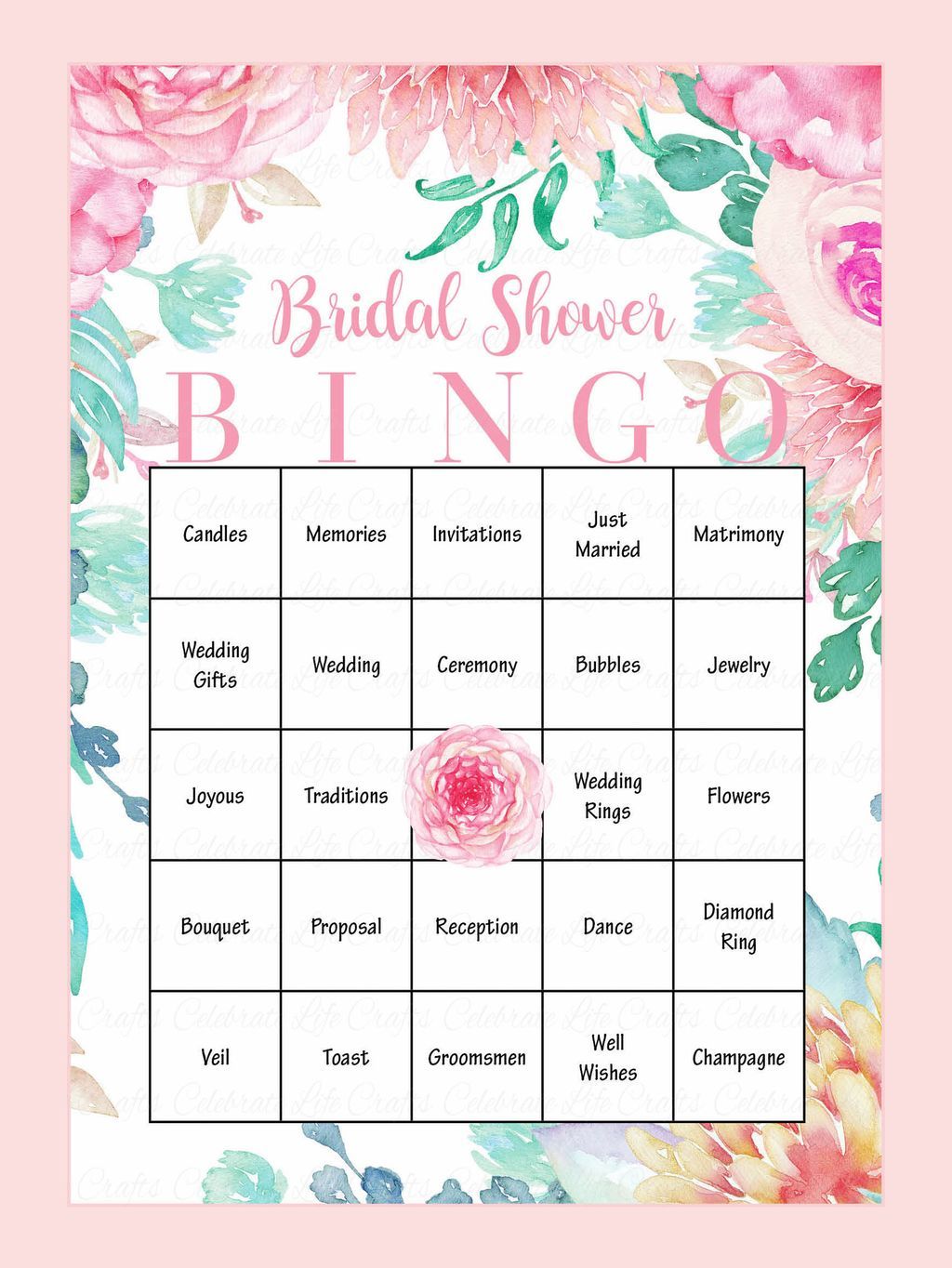 printable wedding gift bingo cards