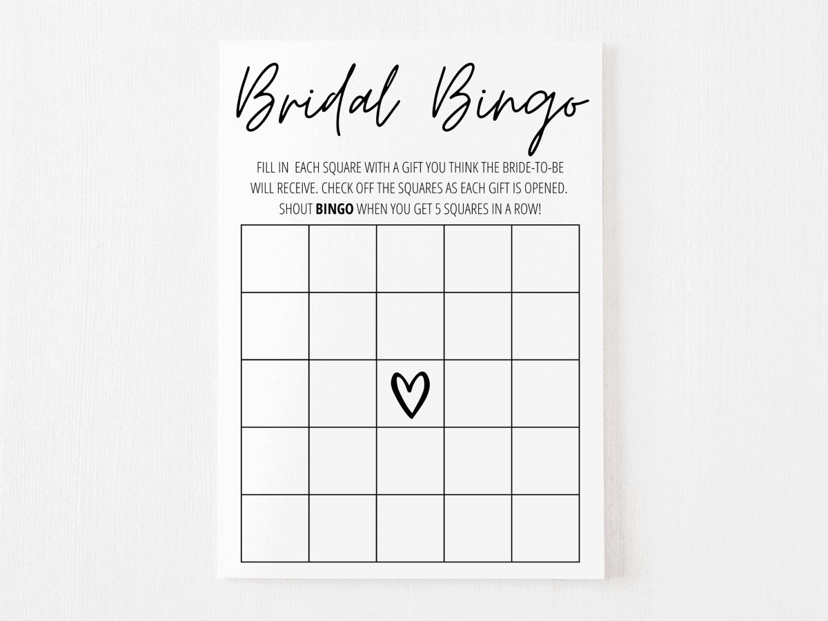 Bridal Shower Bingo Free Printable | Modern MOH
