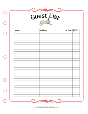 printable wedding guest checklist