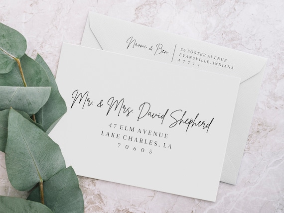 Printable Envelope Address Template, Editable Wedding Address ...