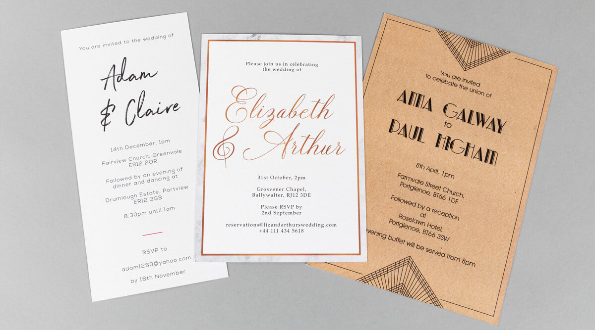 Flat Wedding Invitation Printing Ireland | Print Wedding Cards Ireland