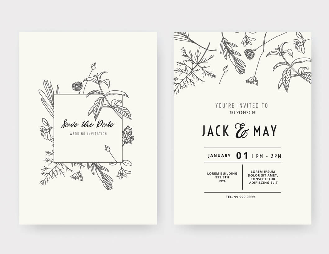 Wedding Invitations 200gsm Silk Paper