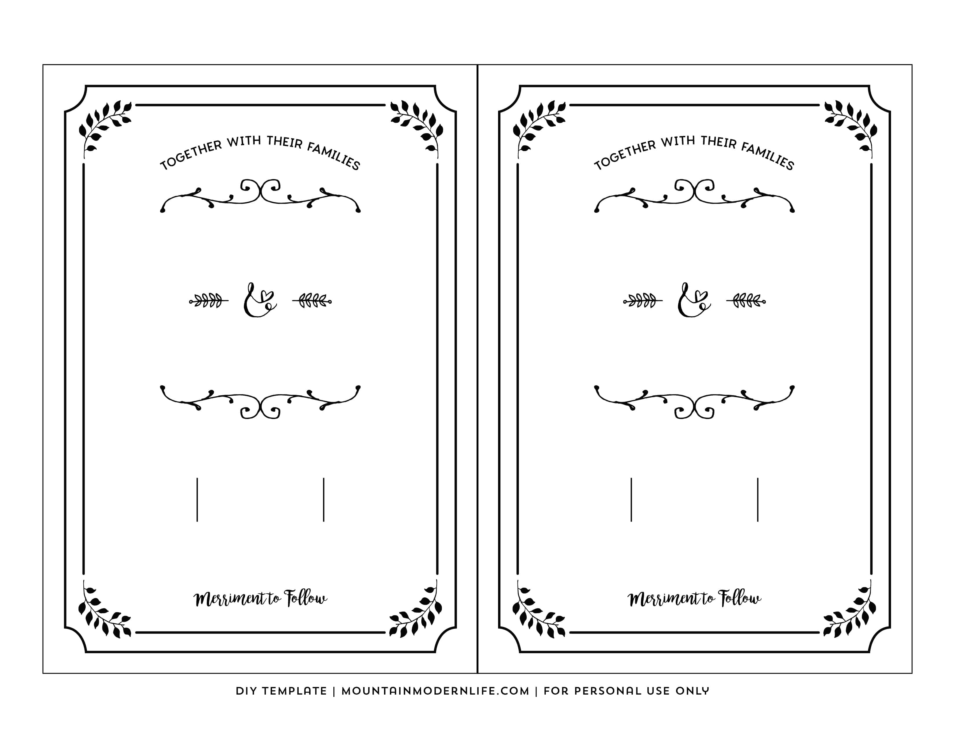printable wedding invitation templates download