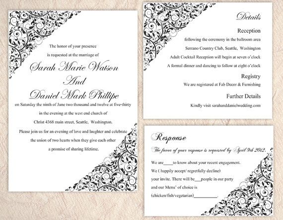 printable wedding invitation templates download