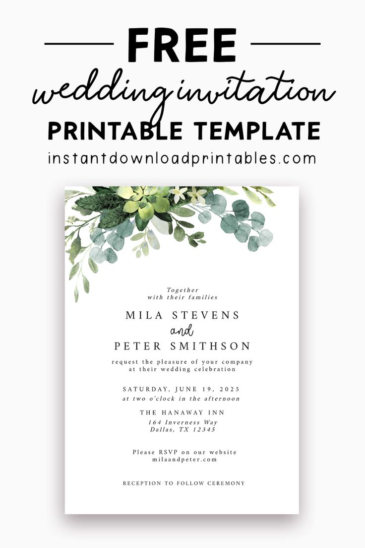 printable wedding invitation templates download