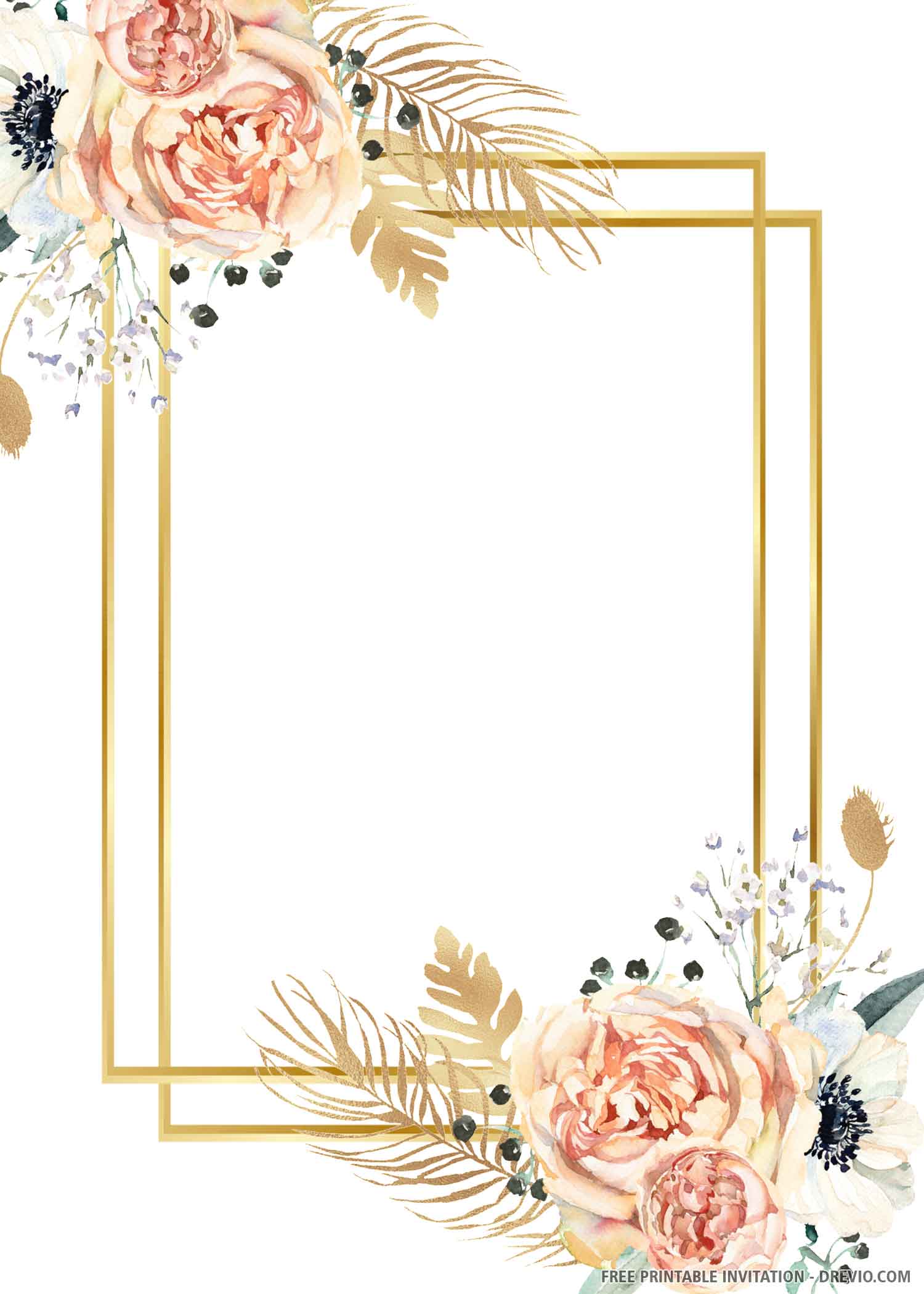 Blush-& -Gold-Wedding-invitation- | Download Hundreds FREE ...