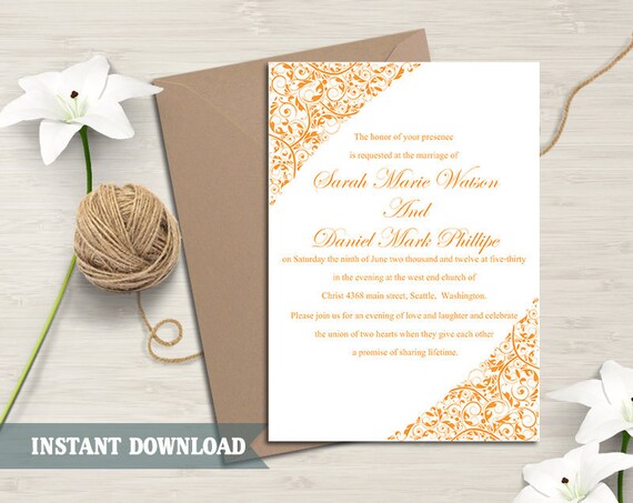 printable wedding invitation templates for word