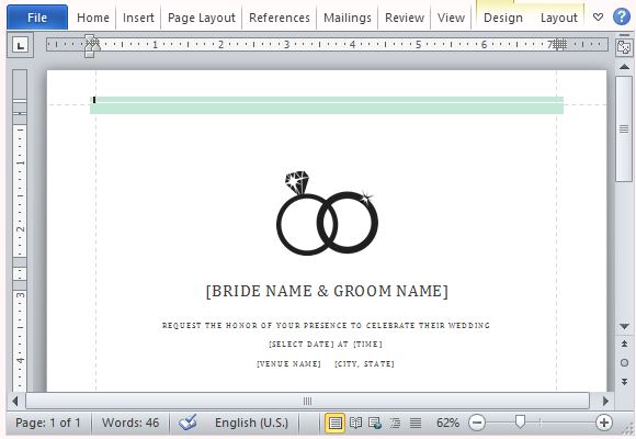 Wedding Invitations Template For Word 2013