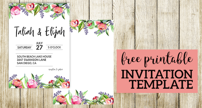 printable wedding invitation templates free download