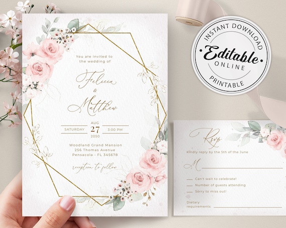 printable wedding invitations and rsvp cards