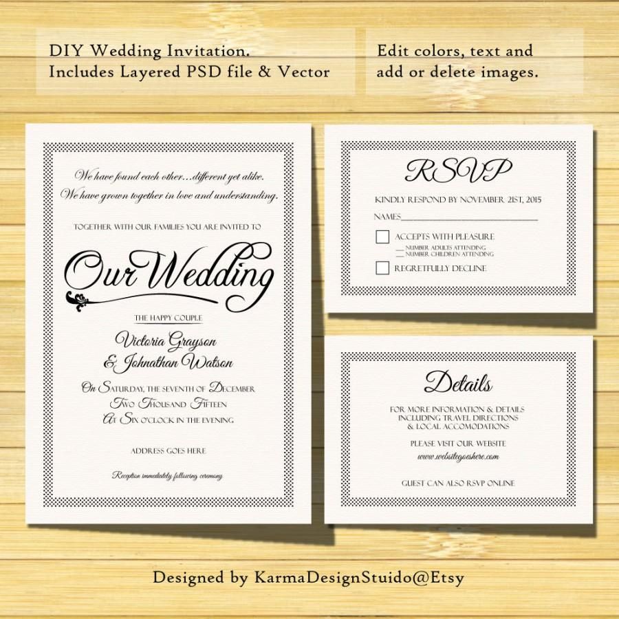 printable wedding invitations and rsvp cards