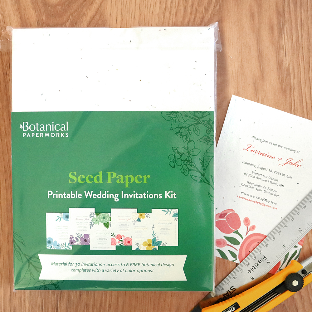 Seed Paper Printable Wedding Invitations Kit - Botanical PaperWorks