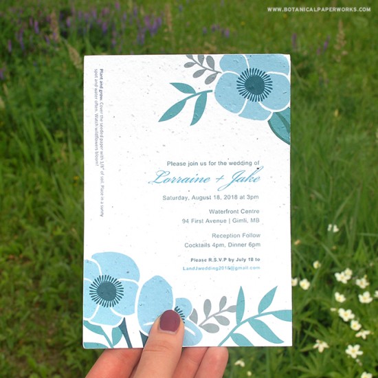Seed Paper Printable Wedding Invitations Kit - Botanical PaperWorks