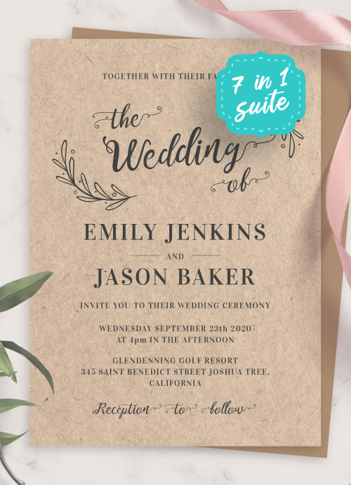 Rustic Wedding Invitations - Get Printed or Digital