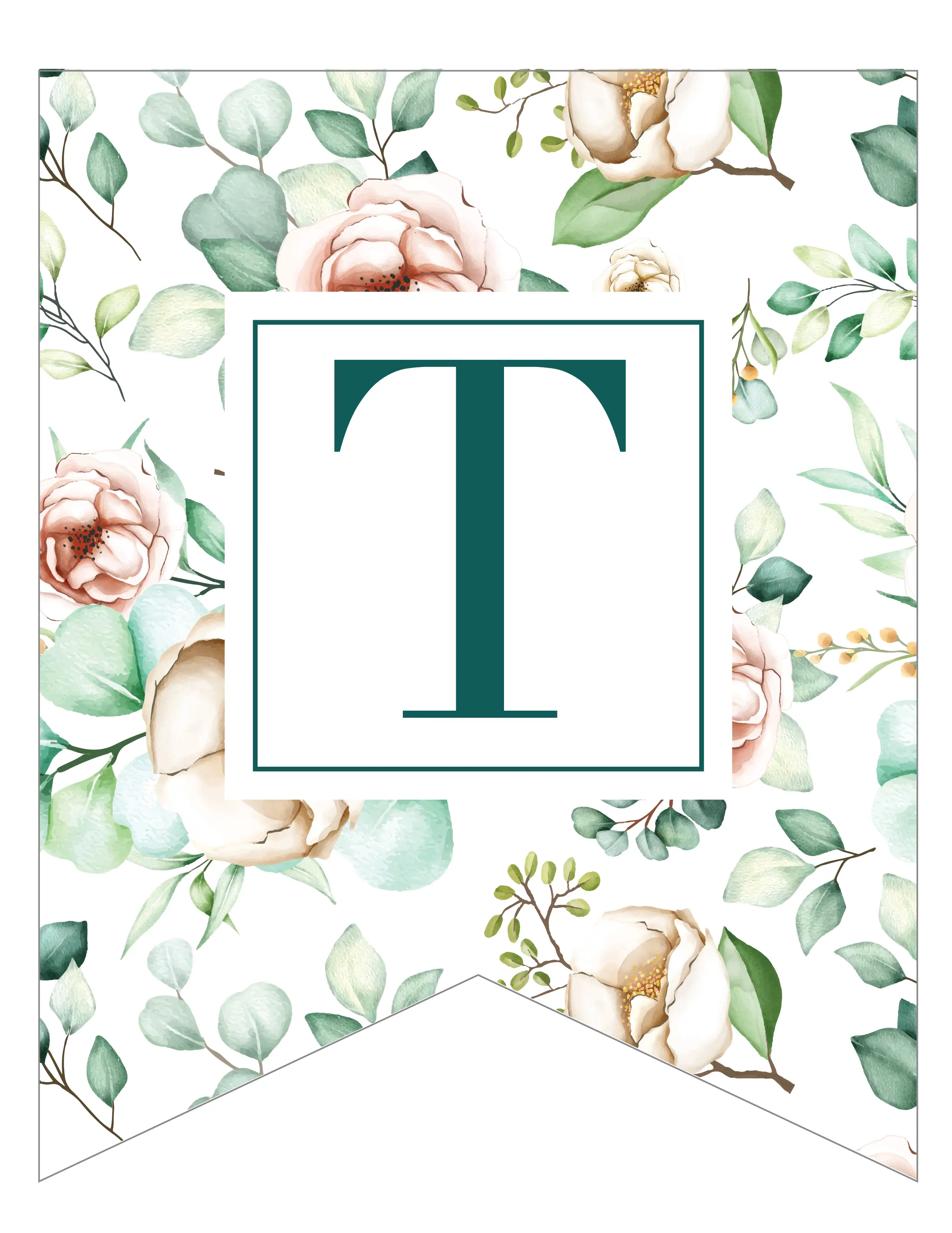 Free Printable Traditional Floral Banner Letters - World of Printables