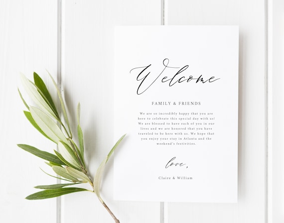 Printable Wedding Welcome Letter Wedding Welcome Bag Letter ...