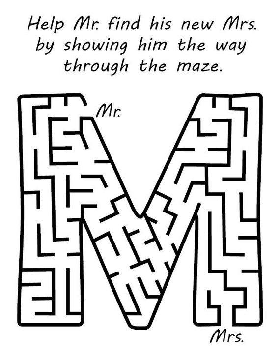 Wedding Maze Activity Page  