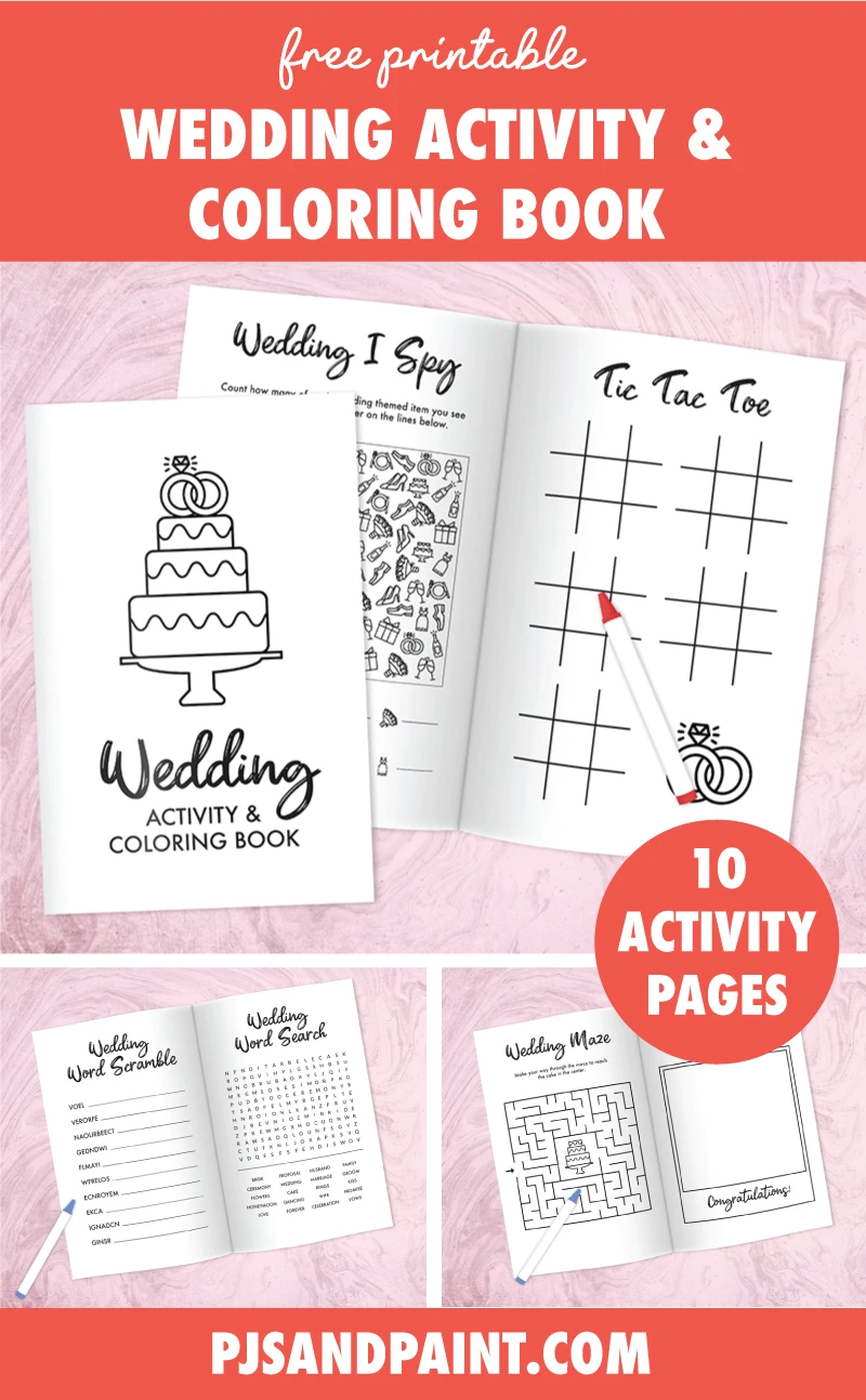 Free Printable Wedding Activity and Coloring Book for Kids - Pjs ...
