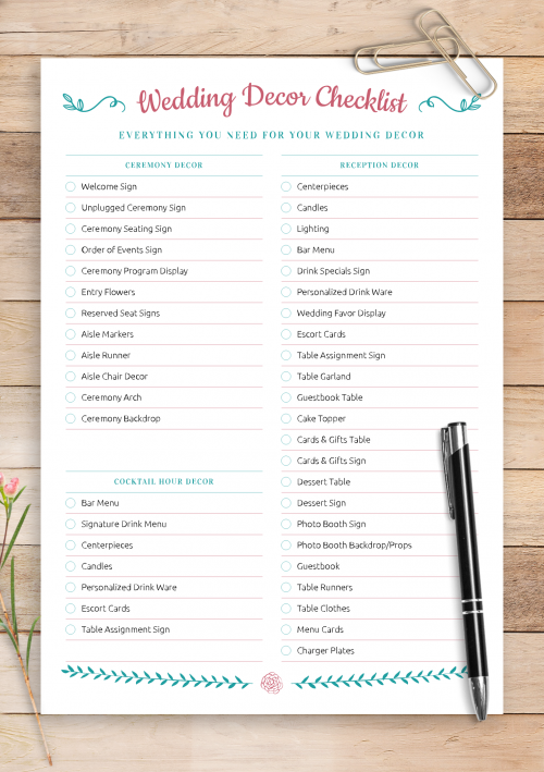 Wedding Planner Checklist PDF - Download PDF