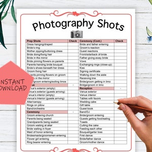 printable wedding photo checklist