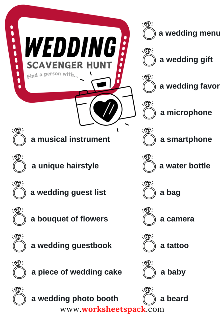printable wedding photo scavenger hunt