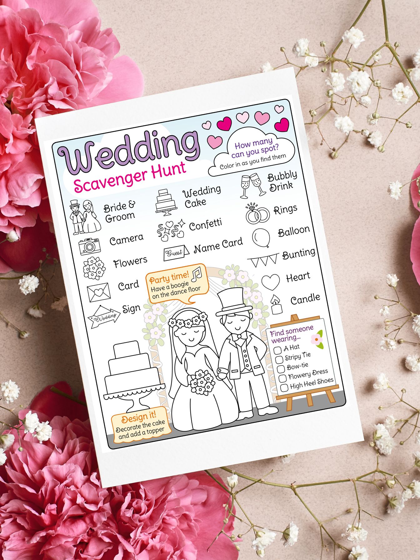 printable wedding photo scavenger hunt