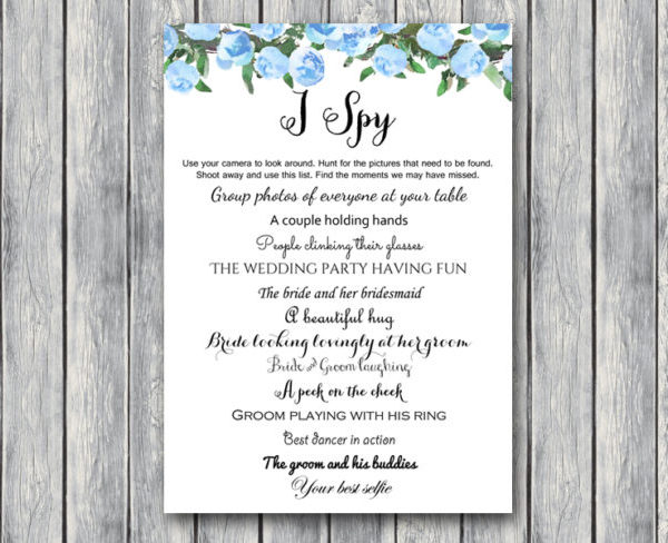 printable wedding photo scavenger hunt