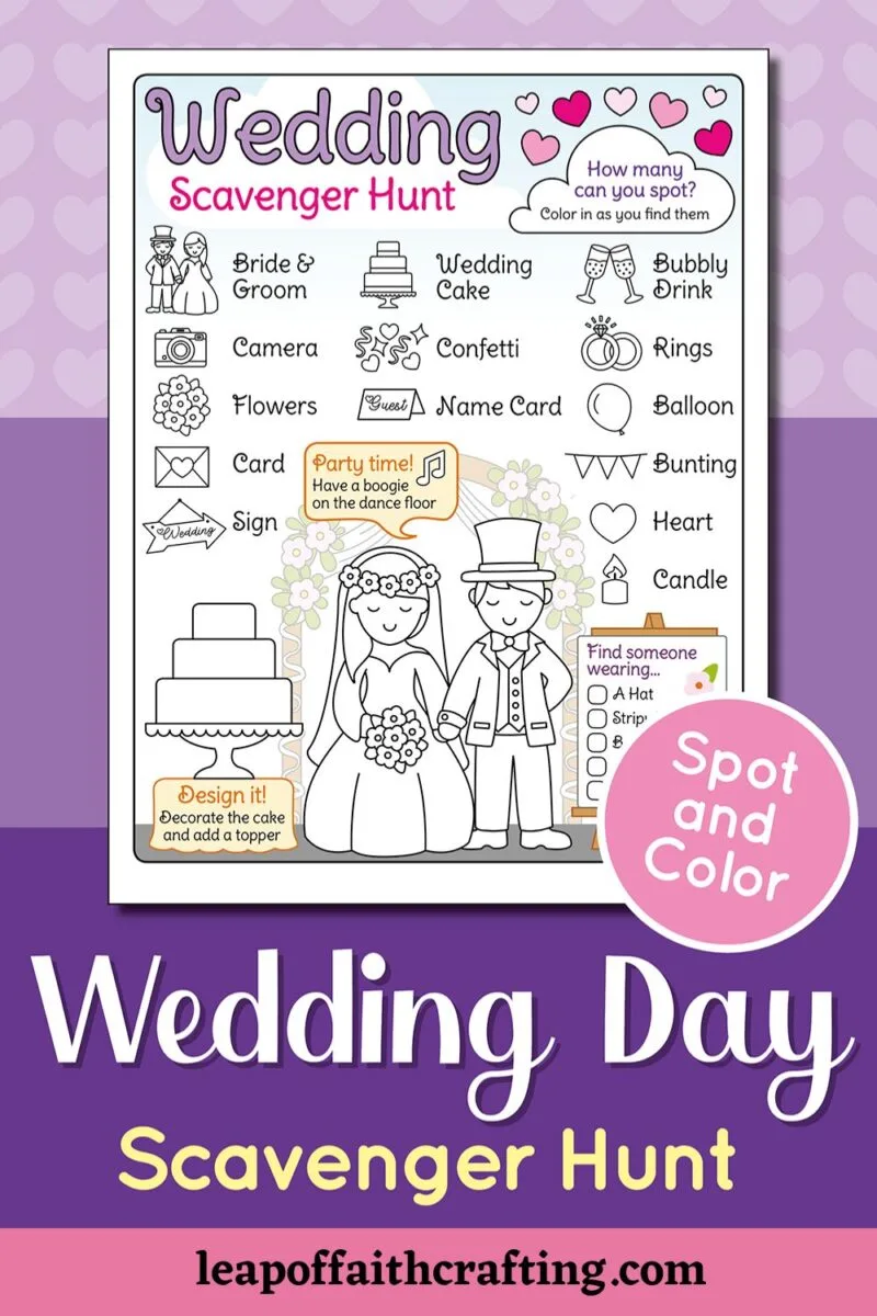 printable wedding photo scavenger hunt