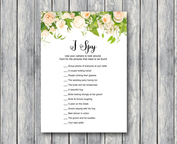 printable wedding photo scavenger hunt