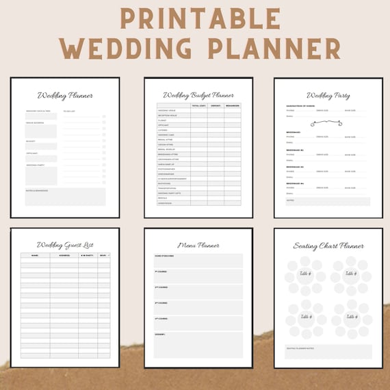 Druckbares Wedding Planner Kit für die Organisation deiner ...