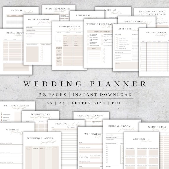 Wedding Planner Printable Printable Wedding Planner Pages Wedding ...