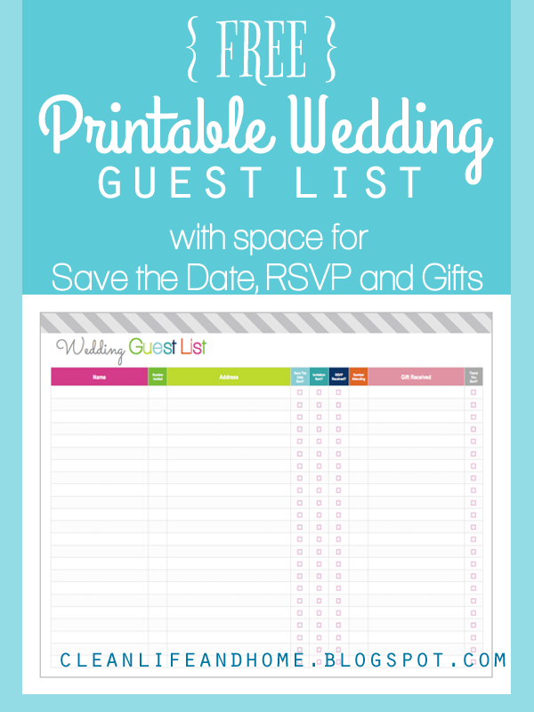 printable wedding planner guest list