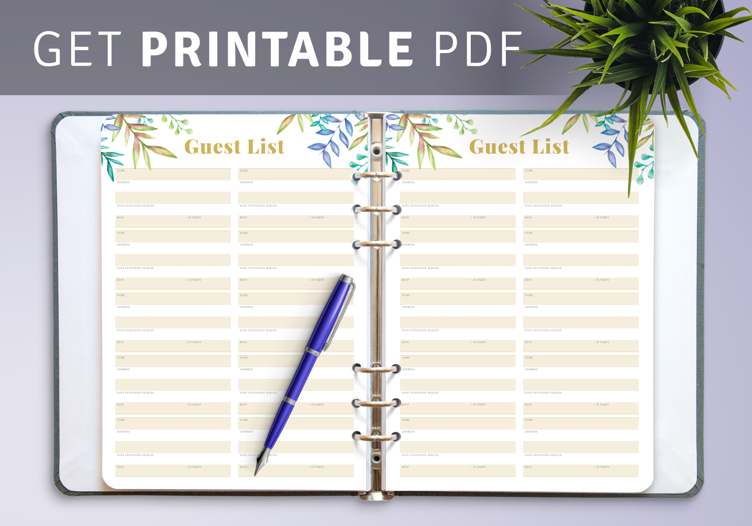printable wedding planner guest list