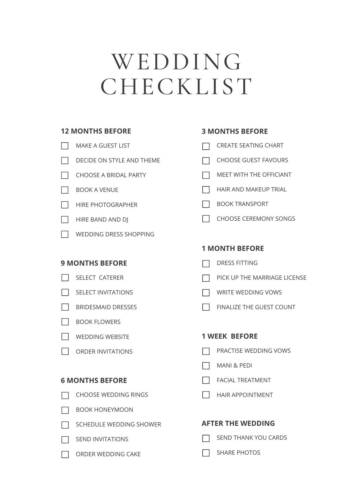 printable wedding planner guest list