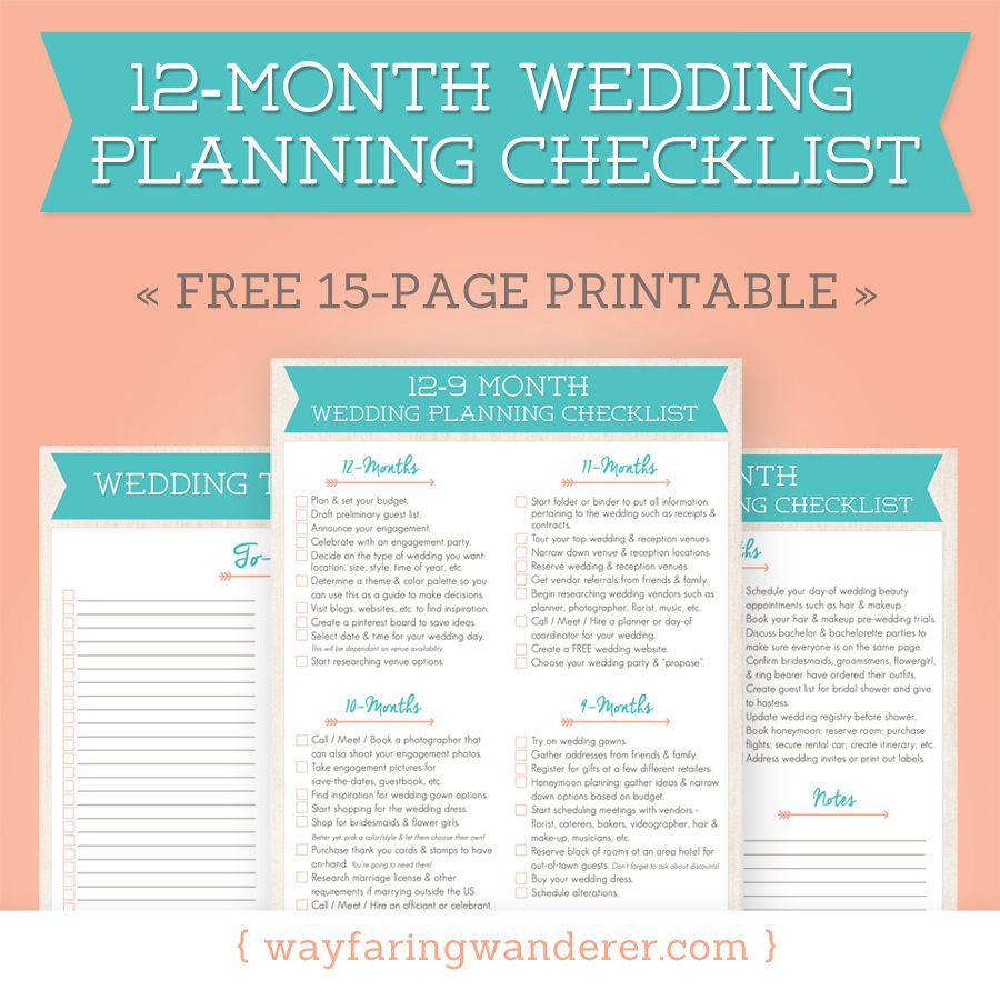 printable wedding planning checklist and timeline