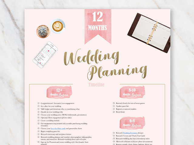 printable wedding planning checklist and timeline