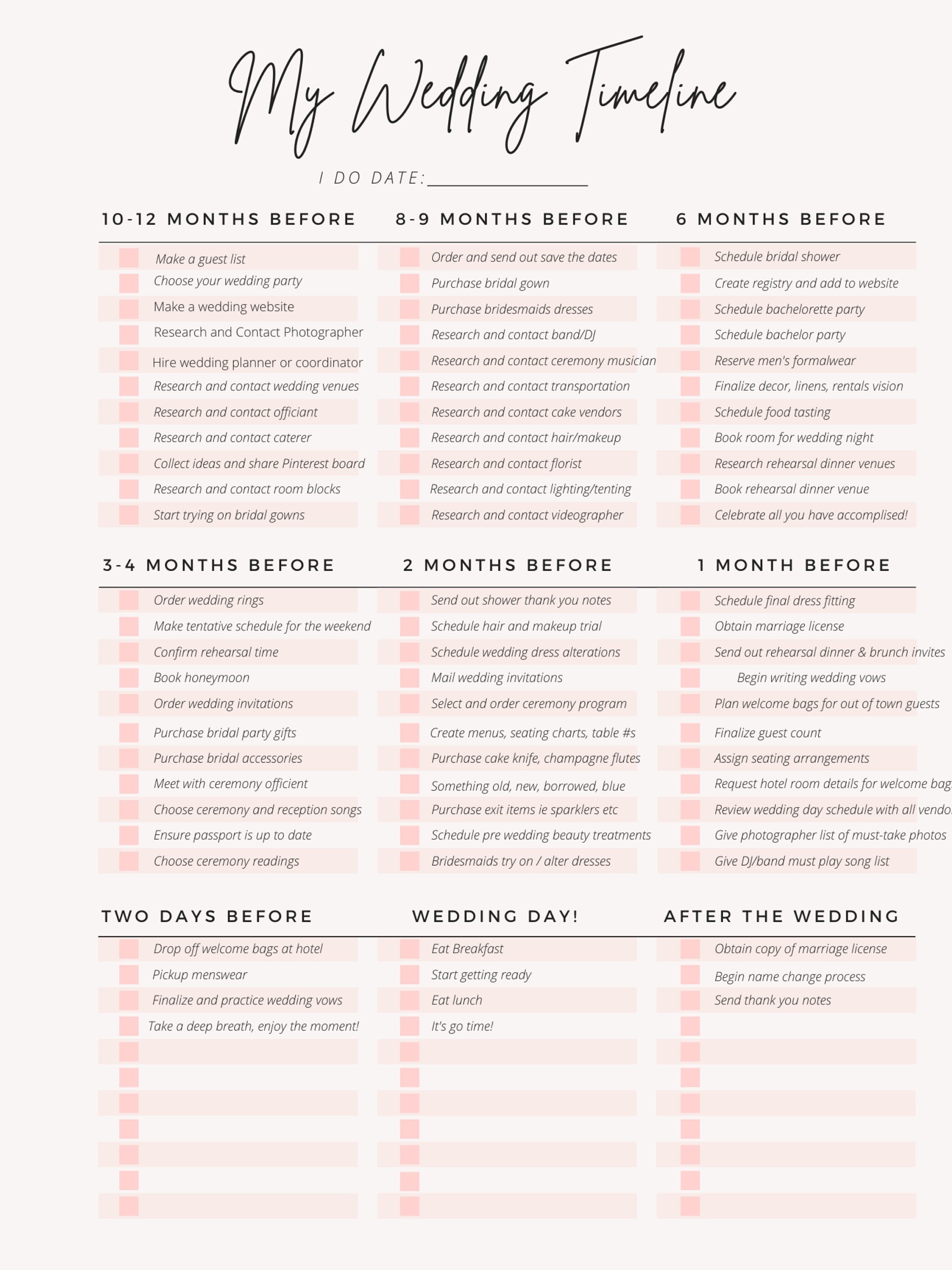 Printable Wedding Planner For Download Wedding Planning Timeline Printable Wedding Planner For Download Wedding Planning Timeline