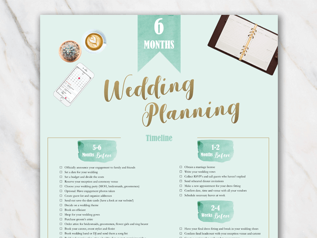printable wedding planning checklist and timeline