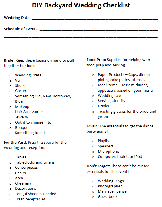 printable wedding planning checklist for diy brides