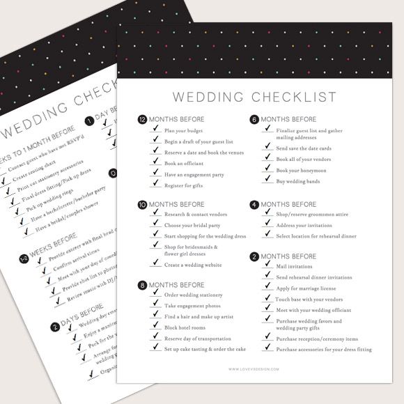 printable wedding planning checklist for diy brides