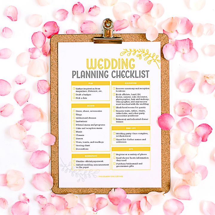 printable wedding planning checklist for diy brides