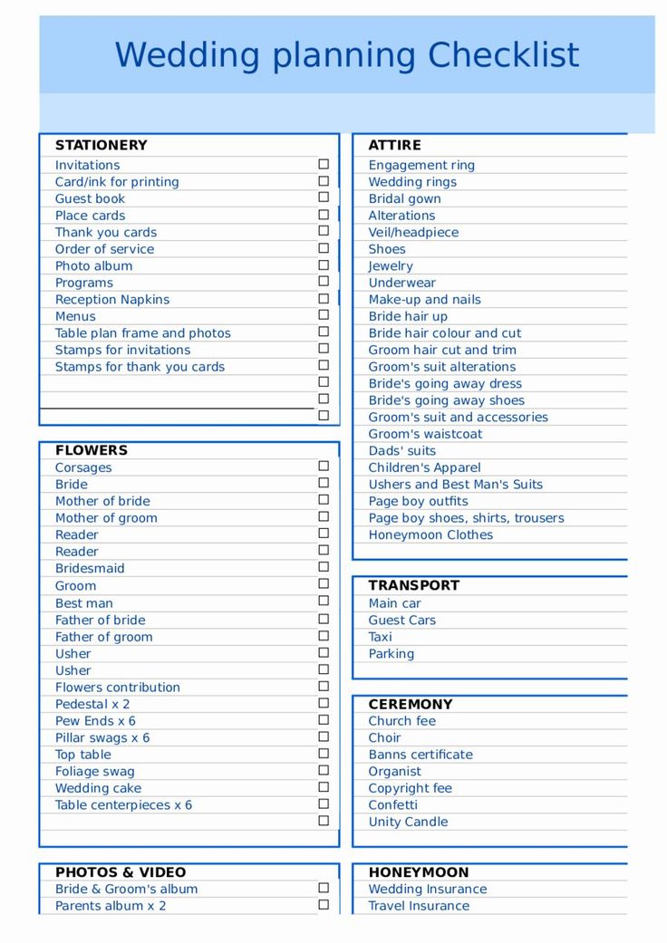 Wedding List Of Things To Do Template - BestTemplatess