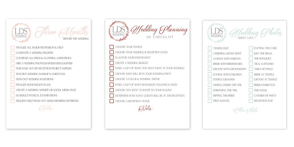 LDS Wedding Checklists | Free &  Printable for All Your Planning Needs!