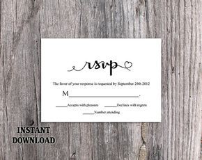 DIY Wedding RSVP Template Download Printable Wedding Rsvp Cards ...