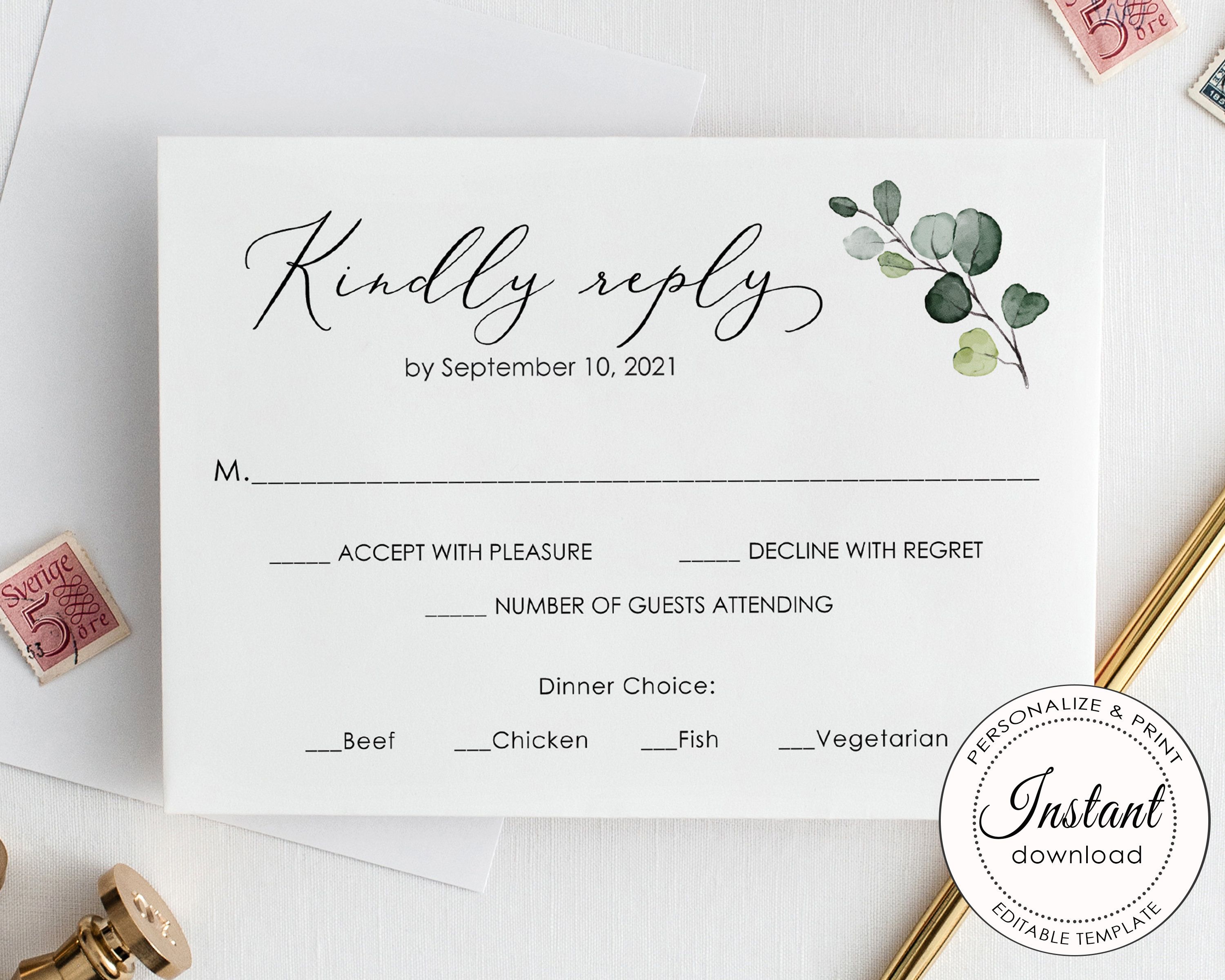 printable wedding rsvp cards