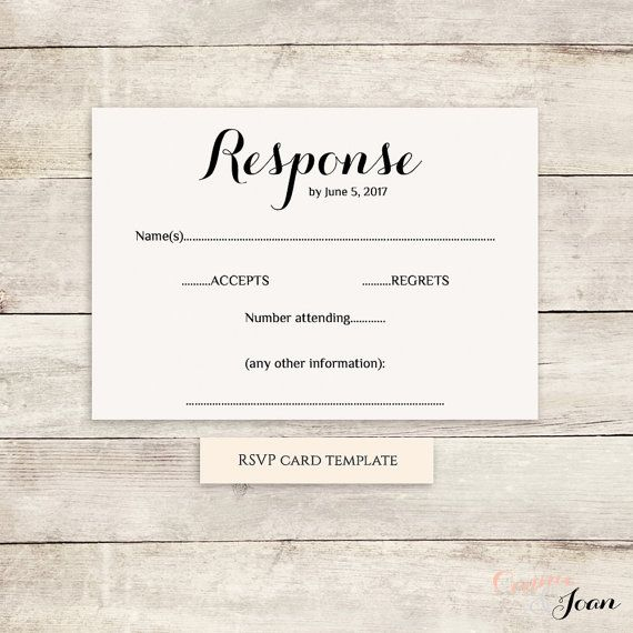 Printable Wedding Rsvp Template Rsvp Card Byron with regard to ...